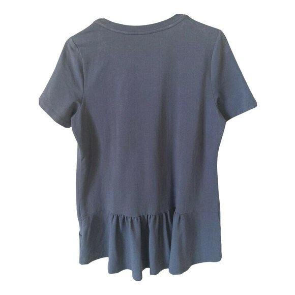 Loco Lounge Gray S/S Top Gray Lace Size Medium Women’s Smock Lounge - Picture 2 of 3